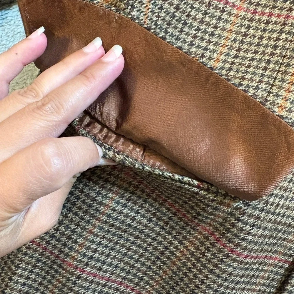 J.‎ Crew Oarsman Brown Plaid Wool Tweed Blazer Jacket 44L Made Italy Sport Coat